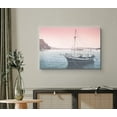 thumbnail image 1 of PixonSign Canvas Print Wall Art Film Grain Pink & Teal Boat at Sea Marine Life Ocean Photography Realism Modern Scenic Colorful Multicolor Duotone for Living Room, Bedroom, Office - 24"x36", 1 of 5