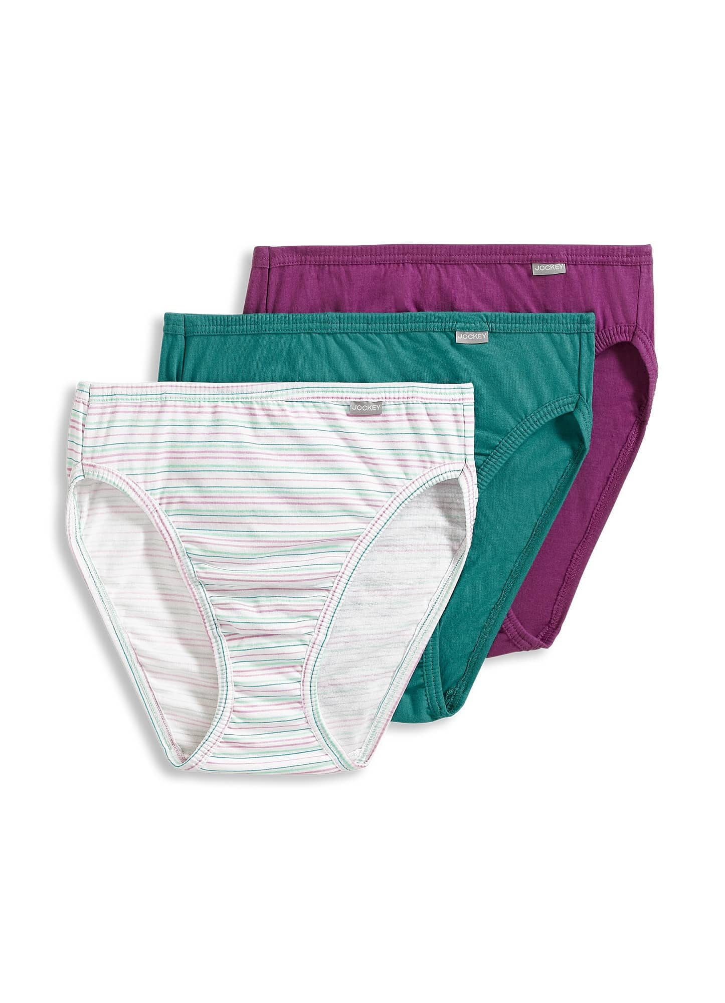 Jockey Womens Plus Size Elance French Cut 3 Pack Underwear Cuts 100% ...