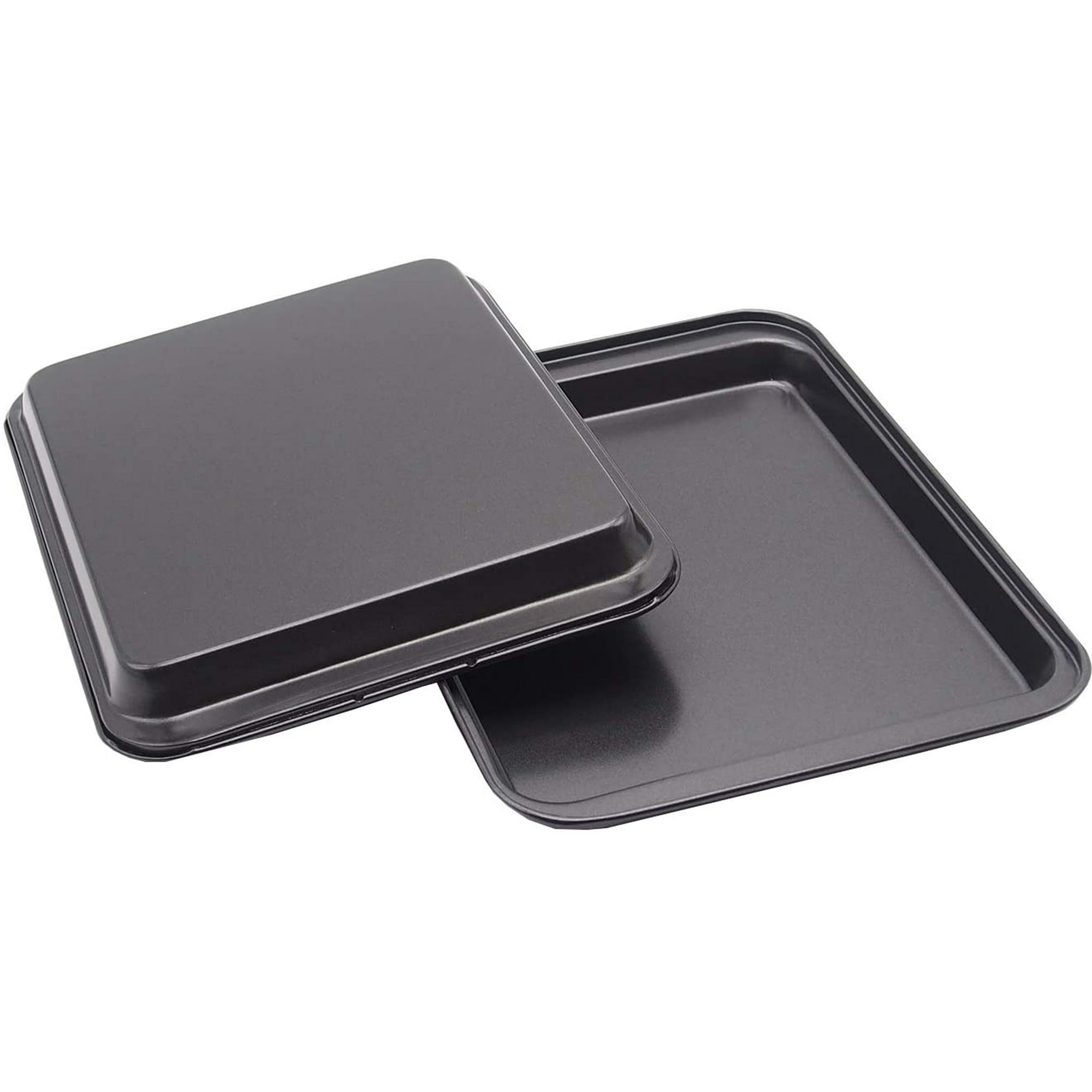 Weisew Small Baking Sheet 9.45 X 7.09 Inch 2pcs Mini Cookie Tray Toaster Conventional Oven Pan Nonstick No Warp Magnetic Bakeware For 1 Or 2 Person 9