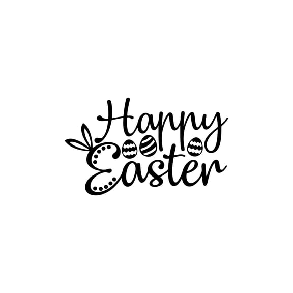 Vinyl Wall Art Decal - Happy Easter - 15" x 25" - Trendy Inspirational Lovely Season Quote Sticker For Home Kids Room Playroom Playground Classroom Daycare Living Room Decor