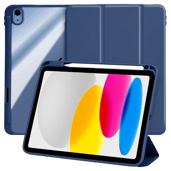 Vena For Apple iPad A16 Case Clear, iPad 10th Generation Case Trifold Stand, iPad 11th Generation Case, Slim Stand Protective Cover, Blue