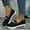 O-Black, variant on Ladies Fashion Metal Buckle Womens Sneaker Boots Mesh Breathable Round Toe Sneaker Sandals for Women Thick Sole Casual Sports Sneaker Wedges for Women Shoes