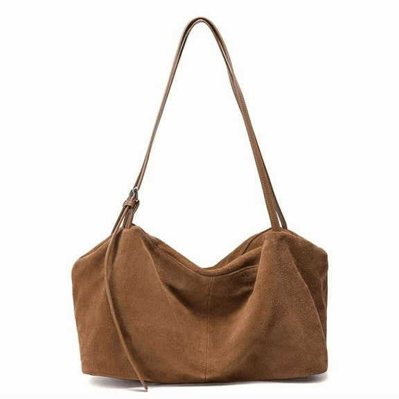 Women's Genuine Suede Cowhide Leather Shoulder Bag, Crossbody