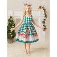 thumbnail image 4 of Seyurigaoka Little Girl’s Christmas Gifts Printed Short Sleeve/Sleeveless Formal Dress, 4 of 9