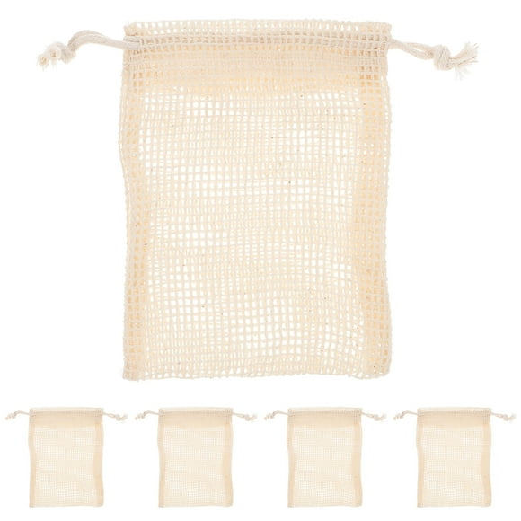 MasteelfCA 5Pcs Cottton And Linen Bathing Soap Reusable Bathing Soap Soap Pouch