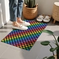 thumbnail image 4 of Colorful Rainbow Checkered Pattern Door Rugs,Washable Non Slip Door Mats Indoor,Decorative Door Mats,Entry Mat Indoor for Entrance,Bedroom,Kitchen,Bathroom,16"x24", 4 of 6