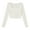 Grey1, variant on Women's Long Sleeve Casual Crop Top Ribbed Knit Slim Fitted T-Shirt RHW4065-B-S