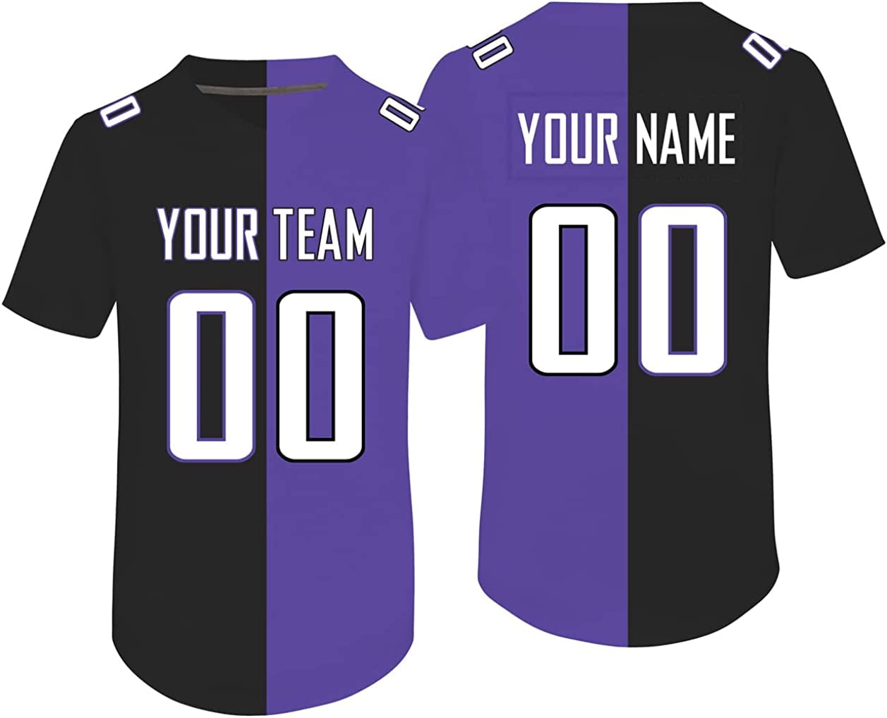 : Custom Split Half Color Jersey Personalized Design