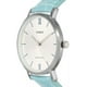 thumbnail image 4 of Reloj de pulsera Casio Dress LTP-VT01 de cuerpo color plateado, analógico, para mujer, fondo plateado, con correa de cuero color celeste, agujas color plateado, dial azul, bisel color plateado y, 4 of 8