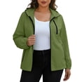 thumbnail image 7 of Lmueinov Womens Packable Hooded Rain Jacket Windbreaker Zip Up Elastic Cuffs Lightweight Foldable Casual Outerwear with Storage Pouch for Travel Outdoor, 7 of 7