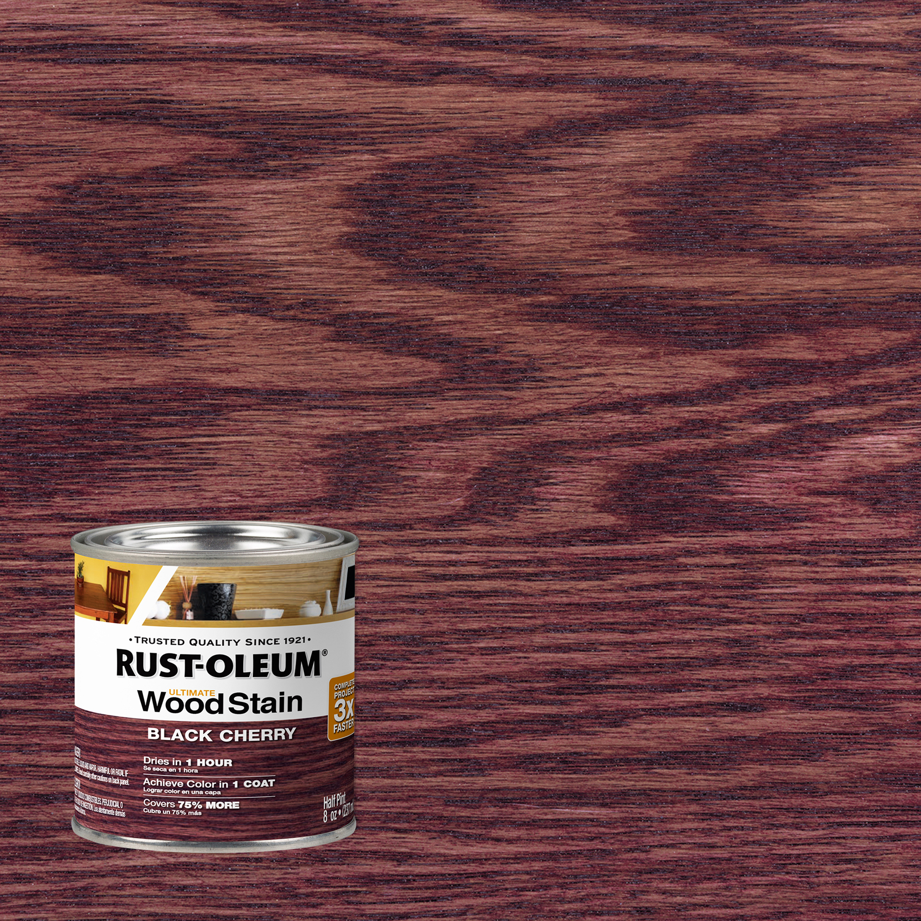 Black Cherry, RustOleum Ultimate Wood Stain205135, Half Pint