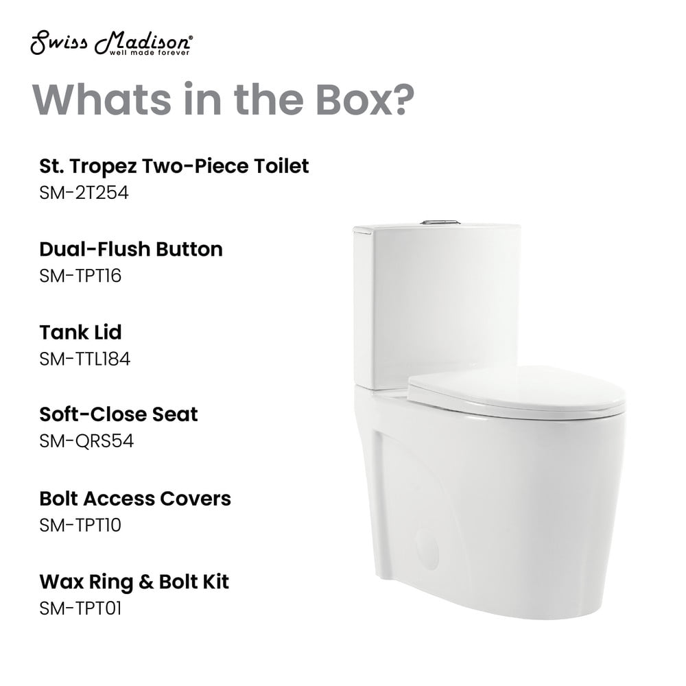 St. Tropez Two-Piece Elongated Toilet Vortex™ Dual-Flush 1.1/1.6 gpf