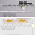 thumbnail image 3 of 12Pcs Geometric 3D Art Mirror Wall Sticker Decal Home DIY Decor, 3 of 3