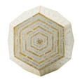 thumbnail image 2 of A&B Home Hexagonal Capiz Stool Hexagonal Capiz Accent Table Perfect Inaly Capiz Home Decor for Home and Office-Cream Finish 18" x 18" x 21", 2 of 3