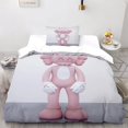 thumbnail image 2 of Pink Kaws Cartoon Characters Duvet Cover Single Bedding Set With Zipper - Cartoon Characters Duvet Cover With Matching Pillowcases, 2 of 5