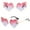 Hot Pink, variant on Sunglasses Womens Polyester Trendy Classic Square 70S 80S 90S Vintage Shades Double Bridge Aviators Red One Size
