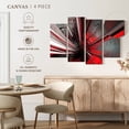 thumbnail image 5 of Elephant Stock Deep Fractal Abstract Wall Art - Horizontal Multi Panel Canvas - Living Room Wall Decor - Abstract Multi Panel - Red And Gray Decor - 75" x 48", 5 of 8