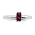 thumbnail image 4 of Solid 925 Sterling Silver Stackable Rhodolite Garnet Ring Eternity Band Size 9, 4 of 6