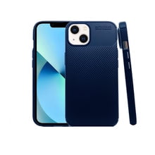 Atti Rugged Carbon iphone 13 Azul Marino 1pz Mas Mica 9D Atti Funda de Silicon Uso Rudo
