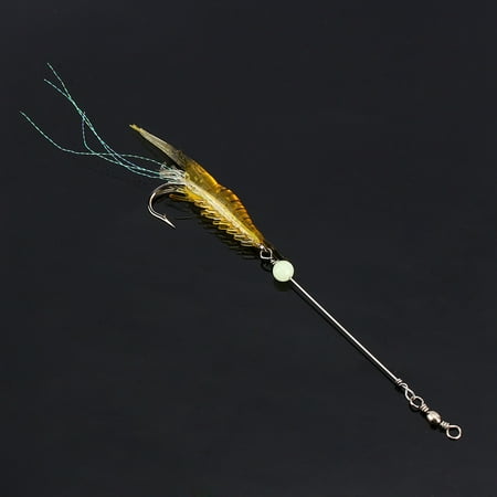 Silicone Shrimp Fishing Simulation with Bait and Hooks Noctilucent Soft Prawn Lures
