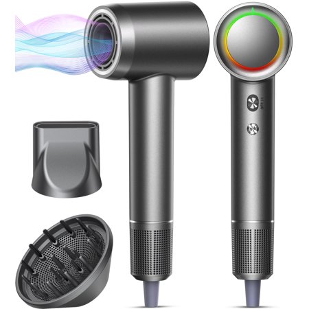 Hair Dryer, 160000 RPM Professional High-Speed Blow Dryer 500 Millions Negative Ionic Care Hair Dryer for Fast Drying, Low Noise Thermo-Control Hairdryer, Travel with Magnetic Diffuser & Nozzle