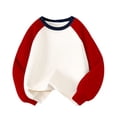 thumbnail image 4 of Raglan Sweatshirts for Girls Color Block Long Sleeve Crewneck Pullover Fall Tops, 4 of 6