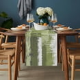 thumbnail image 2 of Sage Green Abstract Table Runner - 60 Inch Long, Kitchen Dining Table Runner Dresser Scarves, Modern Mottled Art Oil Painting Farmhouse Decor for Coffee Tables Wedding Party Banquet, 2 of 8