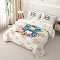 thumbnail image 3 of Feelyou Butterfly Letter B Quilt King for Women Girls, Retro Watercolor Floral King Coverlet Set, Multi-Color, 3-Piece, 3 of 7