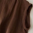 thumbnail image 3 of 2026 Cotton Linen Tank Tops for Women Casual Button Down Sleeveless Shirts Summer Solid V Neck Blouses Tops, 3 of 6