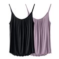 thumbnail image 4 of QUINDOS 2 Pack Tank Tops for Women Athletic Summer Camisoles for Women Plus Spaghetti Strap Gym Crew Neck Multi Pack Sleeveless Cami Tops Loose Solid Color Ruffle Undershirts, 4 of 4