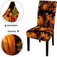 thumbnail image 6 of muroi Fall Chair Covers for Dining Room Set of 6 Pumpkin Leaves Spandex Stretch Autumn Dining Room Chair Cover Removable Washable Kitchen Parsons Chair Covers Seat Slipcovers, 6 of 6