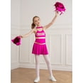 thumbnail image 5 of iiniim Kids Girls Cheerleading Performance Uniform Dance Party Dress with Pom Poms Hot Pink 10, 5 of 7