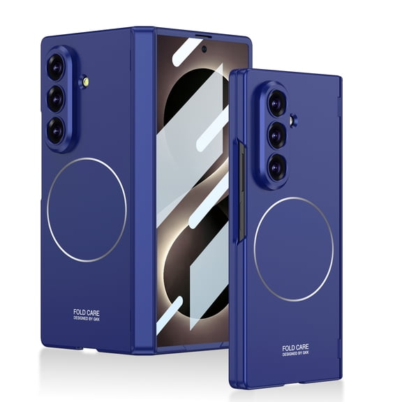 Dteck Magnetic Full Body Case for Samsung Galaxy Z Fold 8 Ultra with Built-in Screen Protector, Shockproof Compatible with MagSafe Accessory Hinge Protection Phone Cover, Darkblue