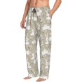 thumbnail image 2 of Uemuo Rabbit And Flower Pattern Men's Wide Leg Palazzo Lounge Pants with Pockets Light Weight Loose Comfy Casual Pajama Pants-Small, 2 of 9