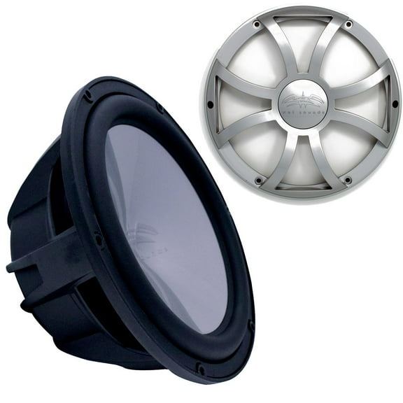 Wet Sounds Revo 12" Subwoofer & Grill - Black Subwoofer & Silver XS Grill - 2 Ohm