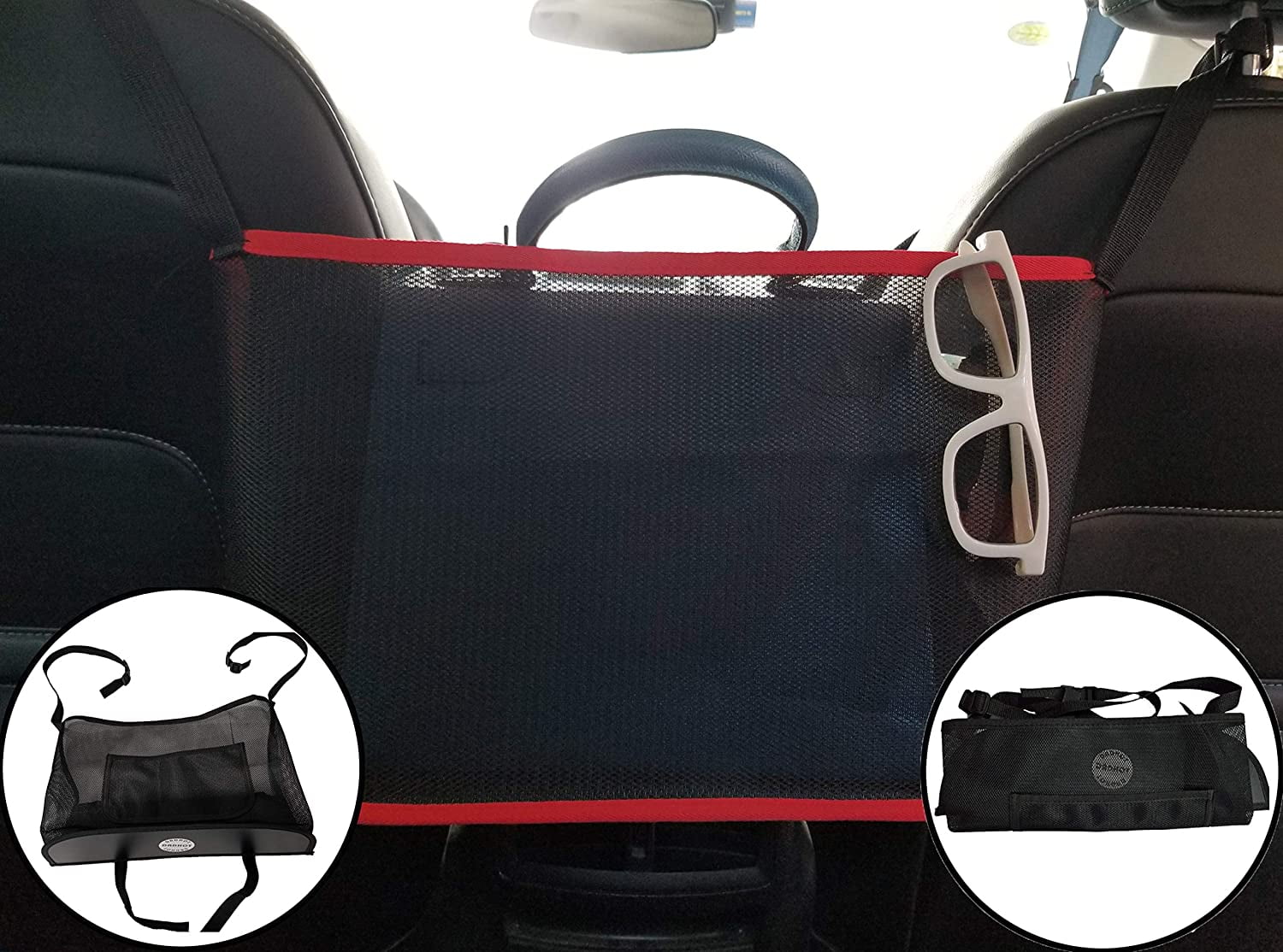 IJJ Car Net Pocket Handbag Holder,Car Purse Holder Between Seats,Car Seat Organizer,Seat Storage Netting Bag Car Accessories 