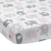Bedtime Originals Gray, Pink Cotton Blend Fitted Sheets, Crib Bed