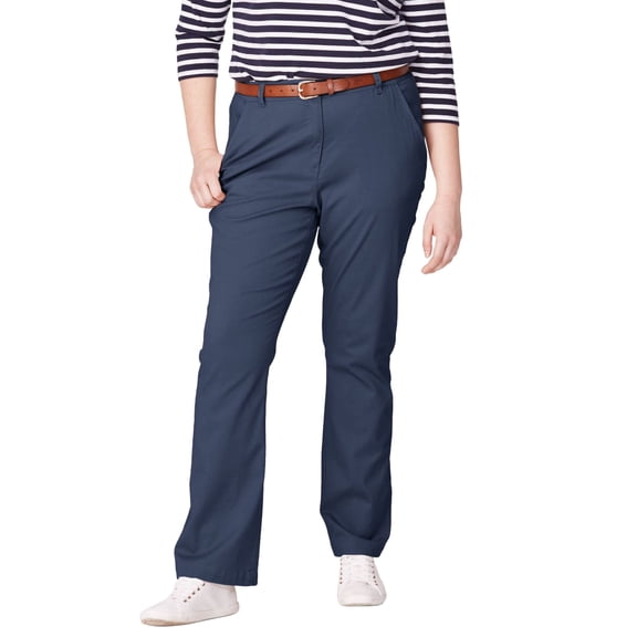 ellos Women's Plus Size Classic Stretch Chino - 24, Navy
