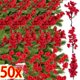 thumbnail image 2 of 5-50 piezas de bayas de acebo artificiales, mini estambres de cereza rojos de simulación, árbol de Navidad colgante, fiesta de Navidad, decoración de Año Nuevo DIY, 2 of 5