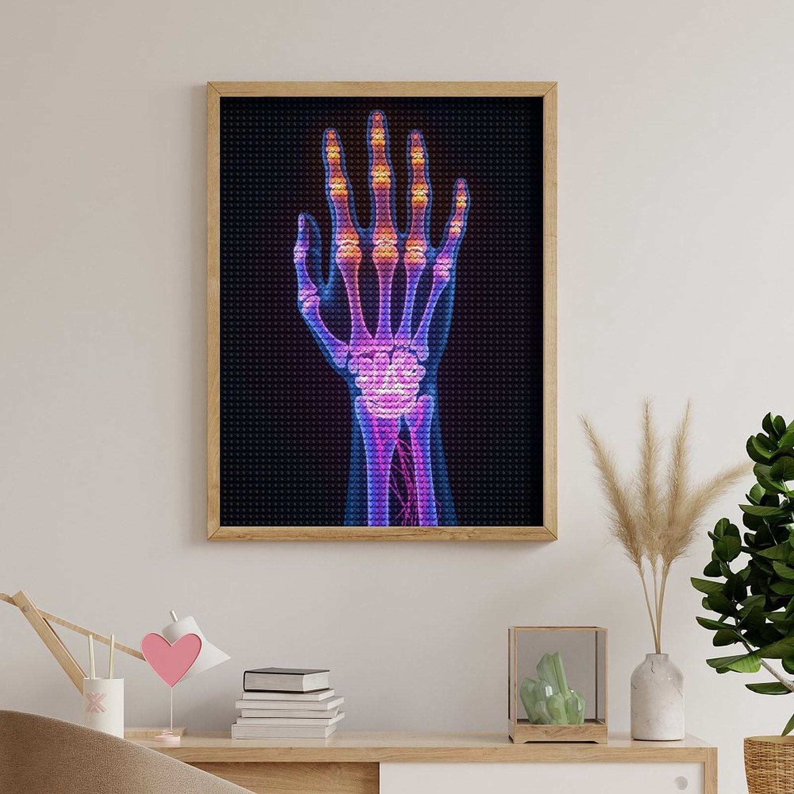 Diamond Art Kits for Adults, X Ray Hand Illuminated Anatomy 5D Diamond Painting Kits for Adults Beginners, DIY Full Drill Diamond Painting, Gem Art and Crafts 12x16