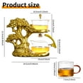 thumbnail image 2 of Lazy Kungfu Glass Tea Set, Semi Automatic Glass Teapot Set Drip Rotating with Infuser, Magic Teapot Tea Maker with 6 Cups, Auspicious Gift (Gold Money Tree Tea Set) C82, 2 of 3