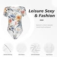 thumbnail image 6 of Naloa Lilies Flowers Women's Short-Sleeved Onesie, One-Piece Swimsuit for Parties, dates, clubs - Medium, 6 of 9