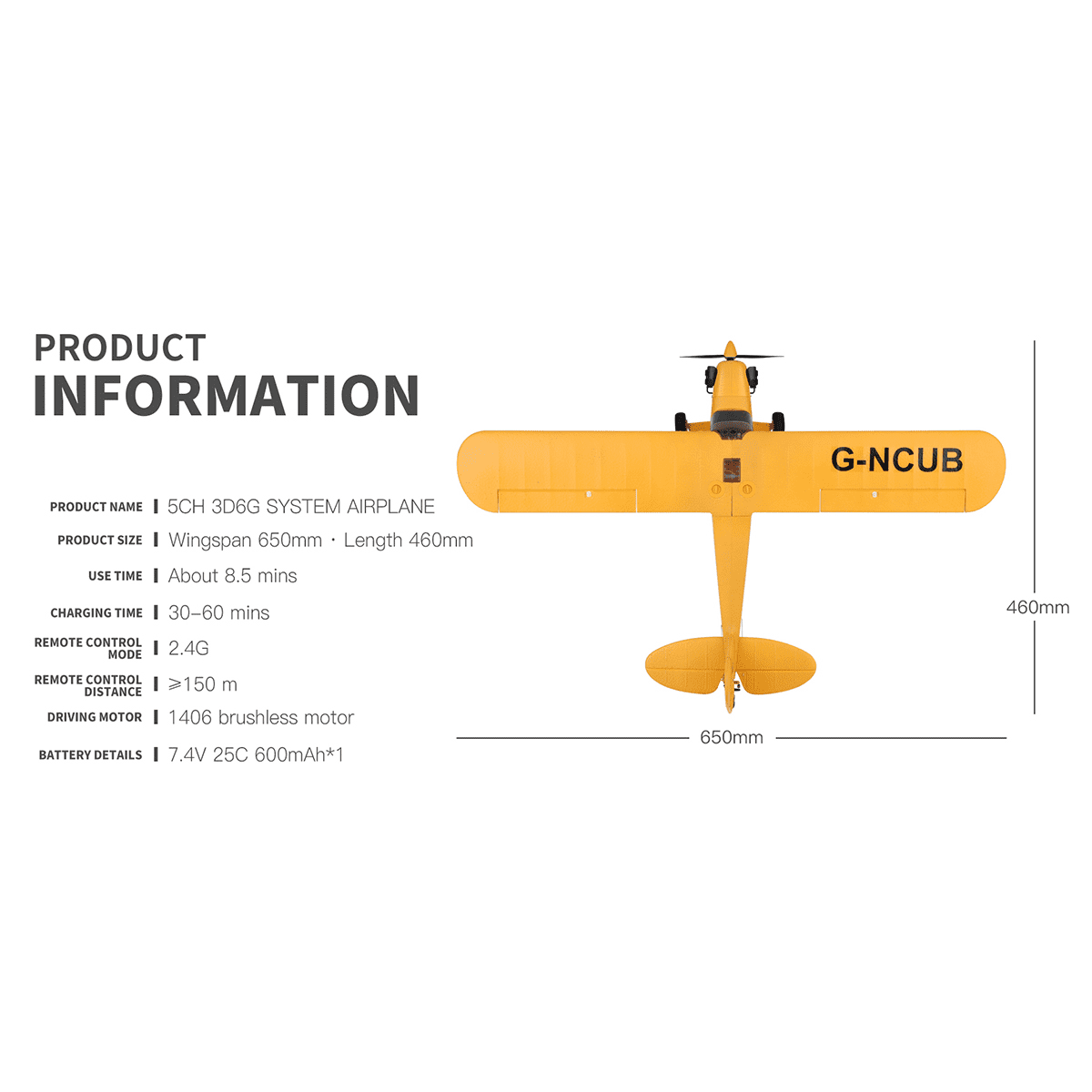 XK A160 J3 RC Airplane for Adults, 2.4G 5CH Brushless Warbird Aircraft with 3D/6G Gyro System, 350mm Wingspan Quick Release EPP Fixed Wing Aircraft for Hobbyist - RTF