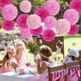thumbnail image 5 of Hot Pink Tissue Pom Poms Paper Flowers Hanging Decorations Pink Flower Ball for Mother's Day Baby Shower Wedding Nursery Birthday Party Backdrop Home Outdoor, 5 of 11