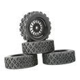 thumbnail image 2 of BELOVING 4 Pcs Jante de Roue RC et Pneus en Caoutchouc Ensemble de Remplacement R 71mm pour 144001 124024019 Style2 Noir, 2 of 7