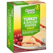 Great Value Turkey & Bacon Swiss Wrap, 5.31 oz, 2 ct