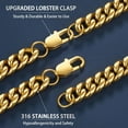 thumbnail image 3 of Leander Cuban Link Chain for Men, Silver/Gold Chain for Men Women, 4mm/6mm/10mm Mens Necklace, 18K Gold Plated/316L Stainless Steel Mens Chains Necklaces 18 20 22 24 26 30 Inch, 3 of 5