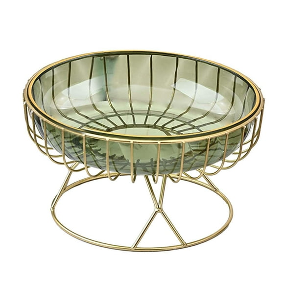 Metal Wire Fruit Basket Removable Fruit Bowl for Tabletop Countertop Counter Green M