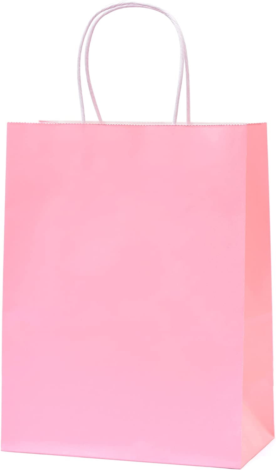Medium Pink Paper Bags with Handle 60 Pack Pink Gift Bags, Shopping