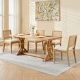 thumbnail image 6 of French Country Dining Chairs Set of 6, Cream Kitchen & Dining Room Chairs Set of 6, Ivory Rattan Dining Chairs, Cane Low Back, Wood Legs, Sillas De Comedor (Rattan, Beige, 6Pcs), 6 of 11